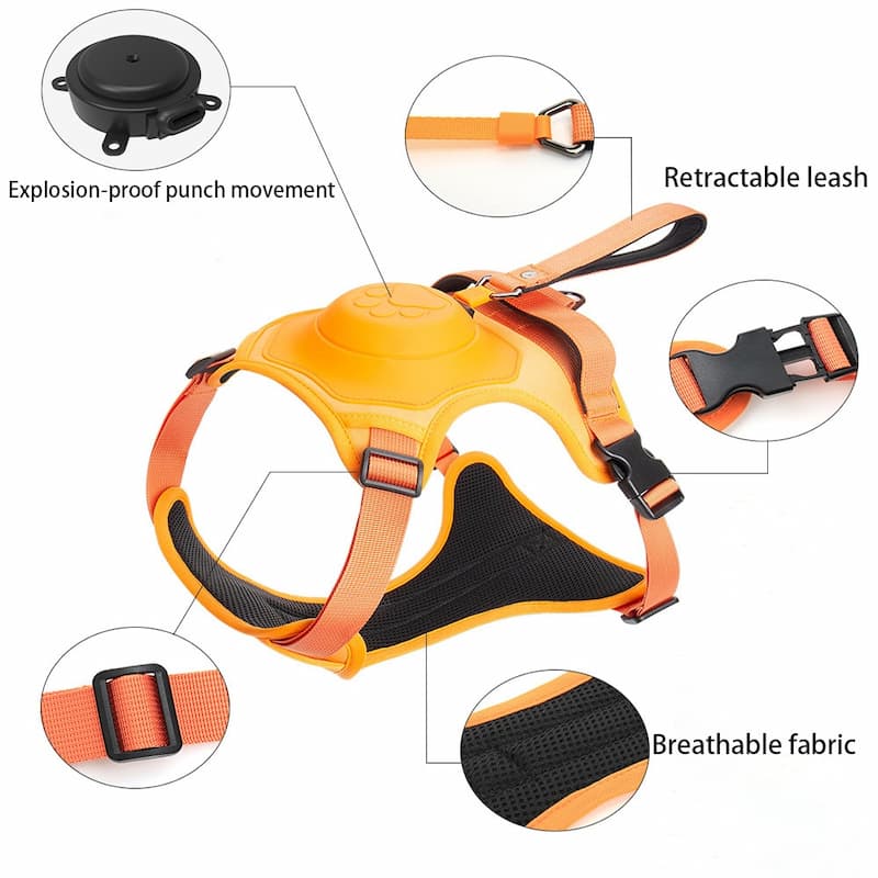 π₯Dog Harness and Retractable Leash Set All-in-One