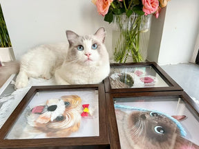 Hand Painted - Custom Pets 3D Portraits